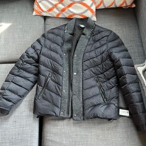 The Kooples Mens Puffer With Leather and Wool Accents